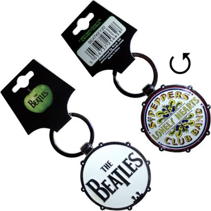 Picture of The Beatles Keychain: Drop T/Sgt Pepper Drum (Double Sided)