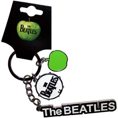 Picture of The Beatles Keychain: Text Logo Drop T Drum & Apple Charms