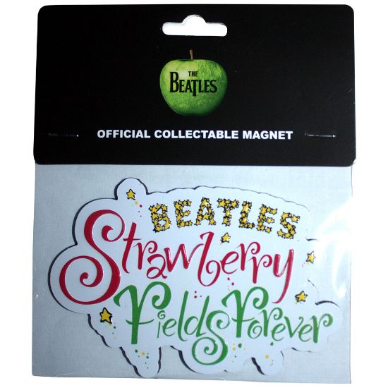 Picture of The Beatles Fridge Magnet: Strawberry Fields Forever Logo Embossed