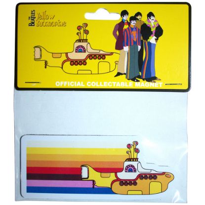 Picture of The Beatles Fridge Magnet: Yellow Submarine Coloured Stripes Embossed