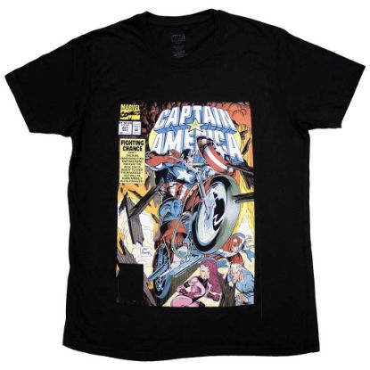 Picture of Marvel Comics Unisex T-Shirt: Captain America Wheel Comic Cover