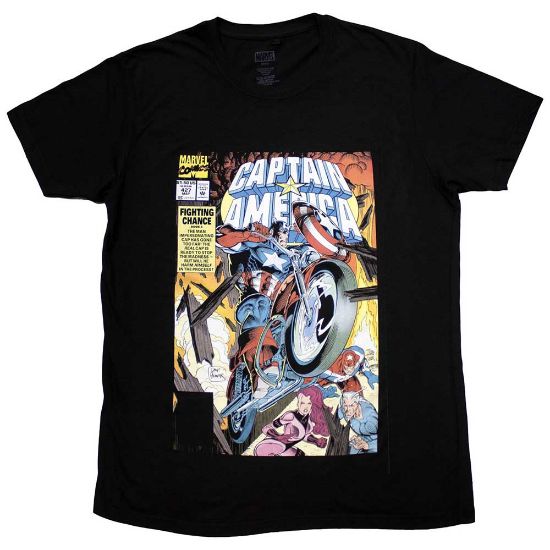 Picture of Marvel Comics Unisex T-Shirt: Captain America Wheel Comic Cover