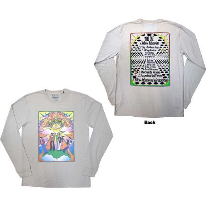 Picture of The Beatles Unisex Long Sleeve T-Shirt: Yellow Submarine Tracklist Back Print