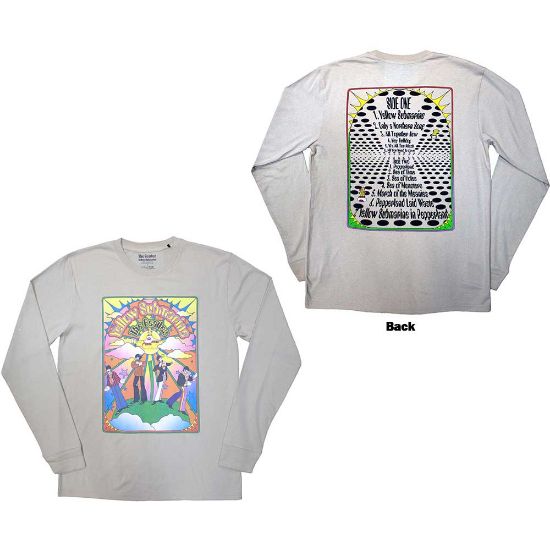 Picture of The Beatles Unisex Long Sleeve T-Shirt: Yellow Submarine Tracklist Back Print