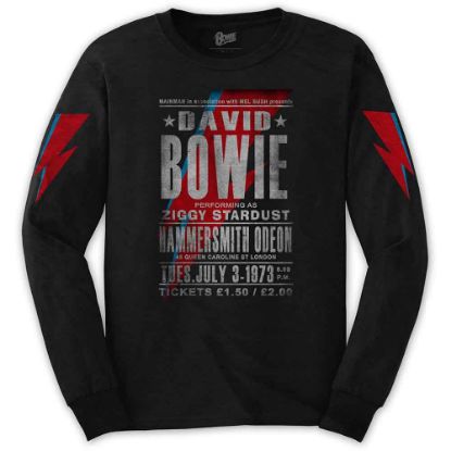 Picture of David Bowie Unisex Long Sleeve T-Shirt: Hammersmith Odeon Sleeve Print