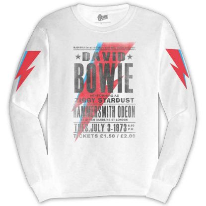 Picture of David Bowie Unisex Long Sleeve T-Shirt: Hammersmith Odeon Sleeve Print