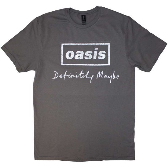 Picture of Oasis Unisex T-Shirt: Definitely Maybe Distressed Text Logo