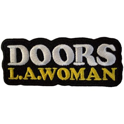 Picture of The Doors Woven Patch: LA Woman Text Logo on Black (Standard) 