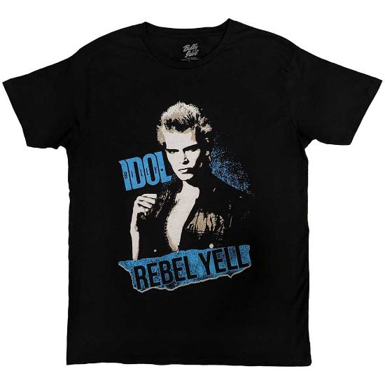 Picture of Billy Idol Unisex T-Shirt: Rebel Yell Blue