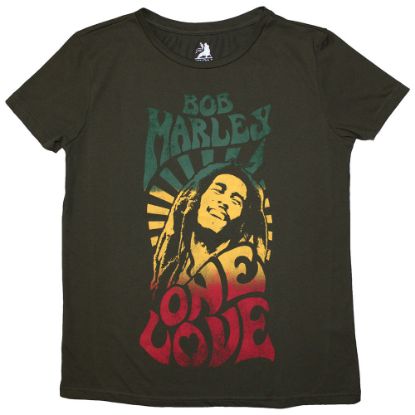 Picture of Bob Marley Unisex Stone Wash T-Shirt: One Love Gradient