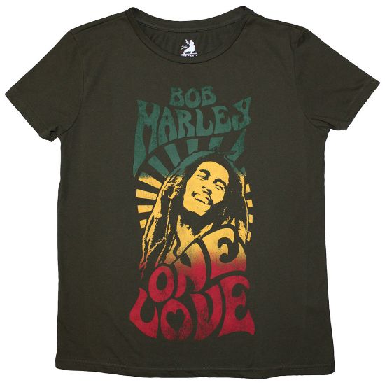 Picture of Bob Marley Unisex Stone Wash T-Shirt: One Love Gradient