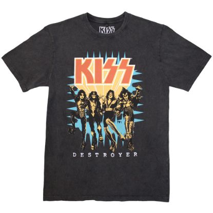 Picture of KISS Unisex Stone Wash T-Shirt: Destroyer 3D Logo