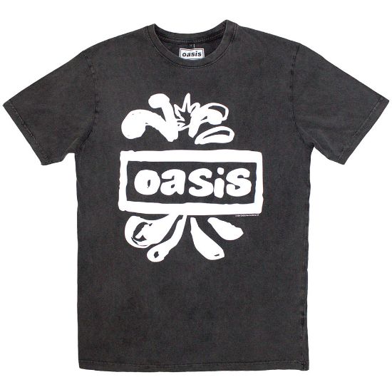 Picture of Oasis Unisex Stone Wash T-Shirt: Logo Splat