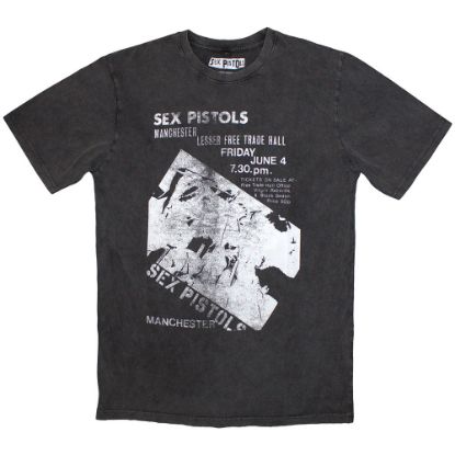 Picture of The Sex Pistols Unisex Stone Wash T-Shirt: Manchester Flyer