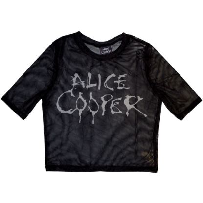 Picture of Alice Cooper Ladies Crop Top: Dripping Logo Mesh