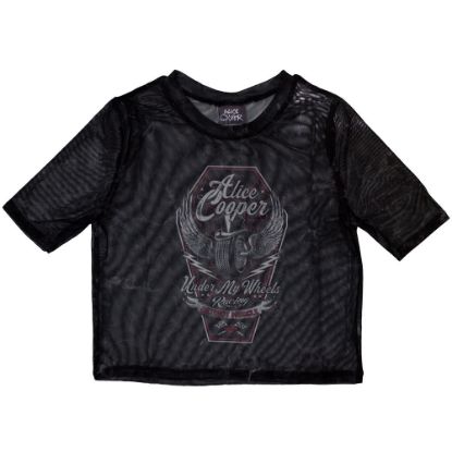 Picture of Alice Cooper Ladies Crop Top: Under My Wheels Mesh