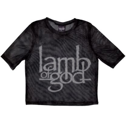 Picture of Lamb Of God Ladies Crop Top: Logo Mesh