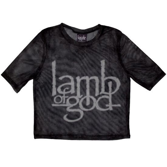 Picture of Lamb Of God Ladies Crop Top: Logo Mesh