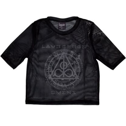 Picture of Lamb Of God Ladies Crop Top: Omens Clock Mesh