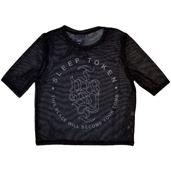 Picture of Sleep Token Ladies Crop Top: Tomb Mesh