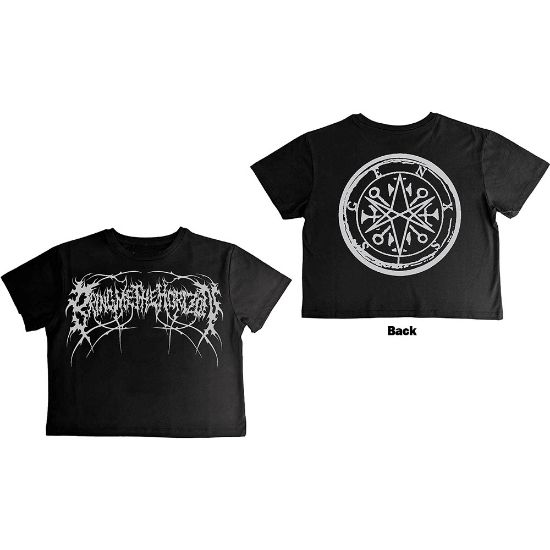 Picture of Bring Me The Horizon Ladies Crop Top: Metal Logo Genxsis Back Print
