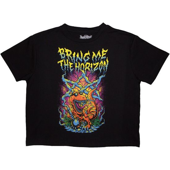 Picture of Bring Me The Horizon Ladies Crop Top: Smoking Dinosaur