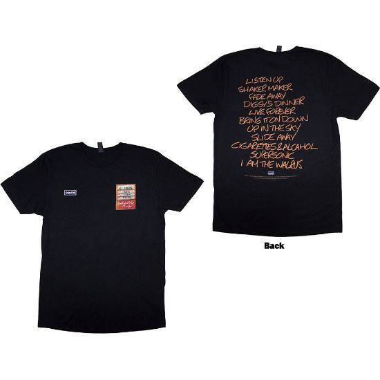 Picture of Oasis Unisex T-Shirt: Definitely Maybe AAA Setlist Back Print