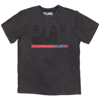 Picture of The Killers Unisex Stone Wash T-Shirt: Band Photo Mono