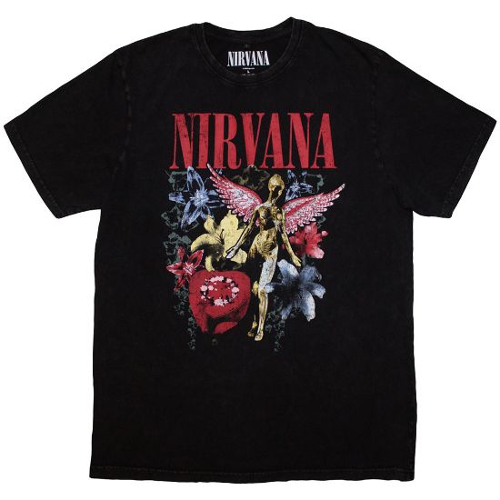 Picture of Nirvana Unisex Stone Wash T-Shirt: In Utero Vintage Collage