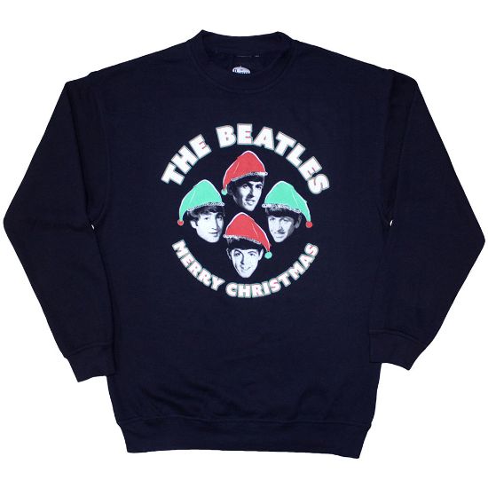 Picture of The Beatles Unisex Sweatshirt: Xmas Hats (Medium)