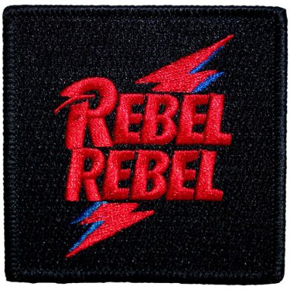 Picture of David Bowie Woven Patch: Rebel Rebel Pink & Blue