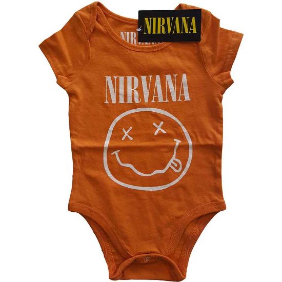 Picture of Nirvana Kids Baby Grow: White Happy Face (6-9 Months)