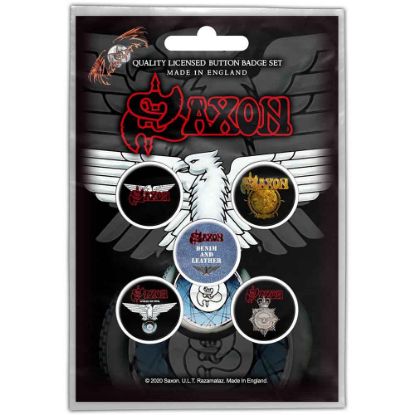 Picture of Saxon Button Badge Pack: Wheels Of Steel