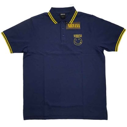 Picture of Nirvana Unisex Polo Shirt: Happy Face (X-Large)