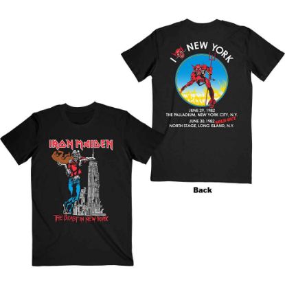 Picture of Iron Maiden Unisex T-Shirt: The Beast In New York Back Print