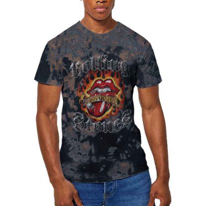 Picture of The Rolling Stones Unisex T-Shirt: Tattoo Flames Wash Collection
