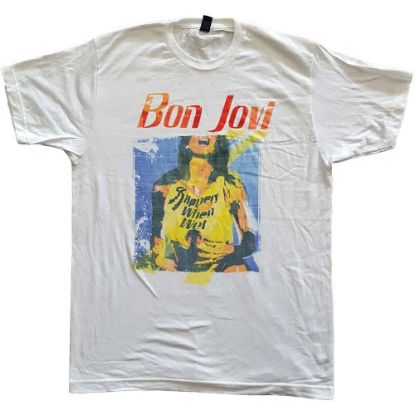 Picture of Bon Jovi Unisex T-Shirt: Slippery When Wet Original Cover