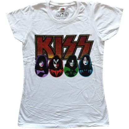 Picture of KISS Ladies T-Shirt: Logo, Faces & Icons