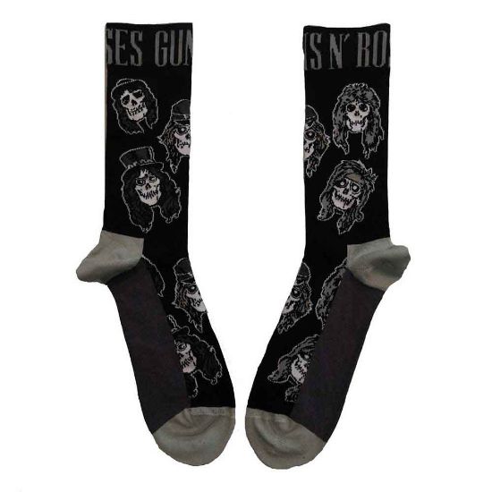 Picture of Guns N' Roses Unisex Ankle Socks: Skulls Band Monochrome (UK Size 7 - 11)