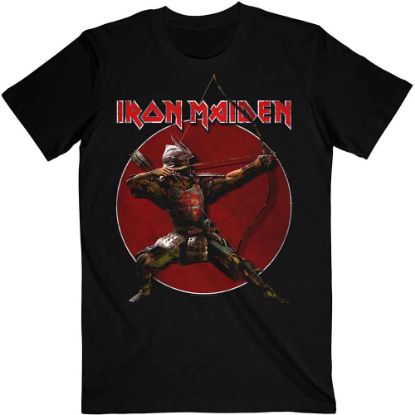 Picture of Iron Maiden Unisex T-Shirt: Senjutsu Eddie Archer Red Circle