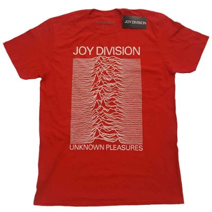 Picture of Joy Division Unisex T-Shirt: Unknown Pleasures White On Red