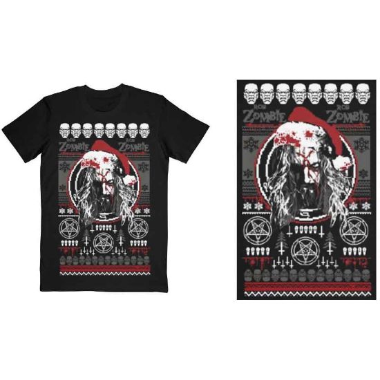 Picture of Rob Zombie Unisex T-Shirt: Bloody Santa