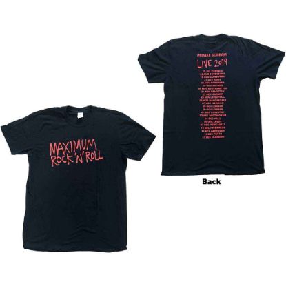 Picture of Primal Scream Unisex T-Shirt: Maximum RnR Ex-Tour Back Print