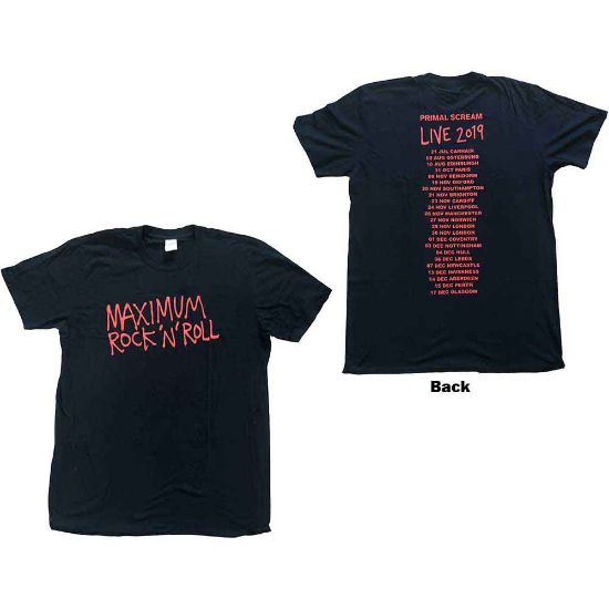 Picture of Primal Scream Unisex T-Shirt: Maximum RnR Ex-Tour Back Print