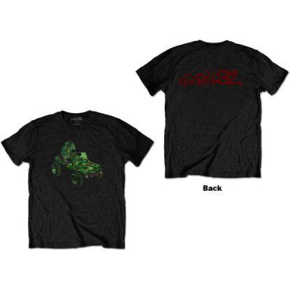 Picture of Gorillaz Unisex T-Shirt: Group Green Geep Back Print