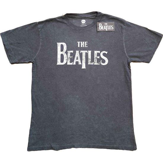 Picture of The Beatles Unisex T-Shirt: Drop T Logo Snow Wash Wash Collection