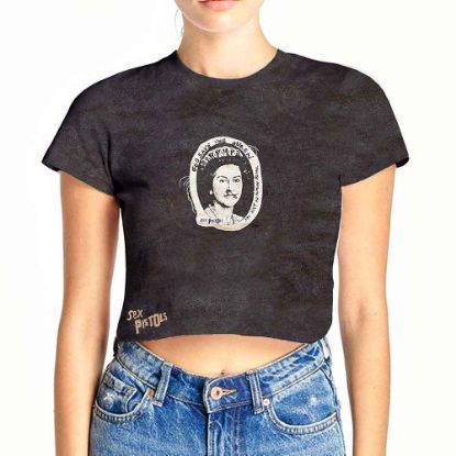 Picture of The Sex Pistols Ladies Crop Top: God Save The Queen Wash Collection