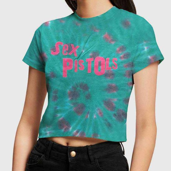 Picture of The Sex Pistols Ladies Crop Top: Logo Wash Collection