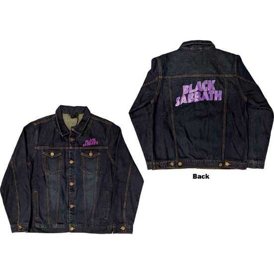 Picture of Black Sabbath Unisex Denim Jacket: Wavy Logo (Back Print)