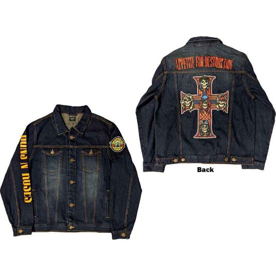 Picture of Guns N' Roses Unisex Denim Jacket: Appetite For Destruction (Back & Sleeve Print)